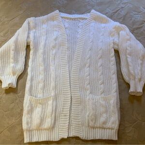 Women's White Cardigan Size:S Shein